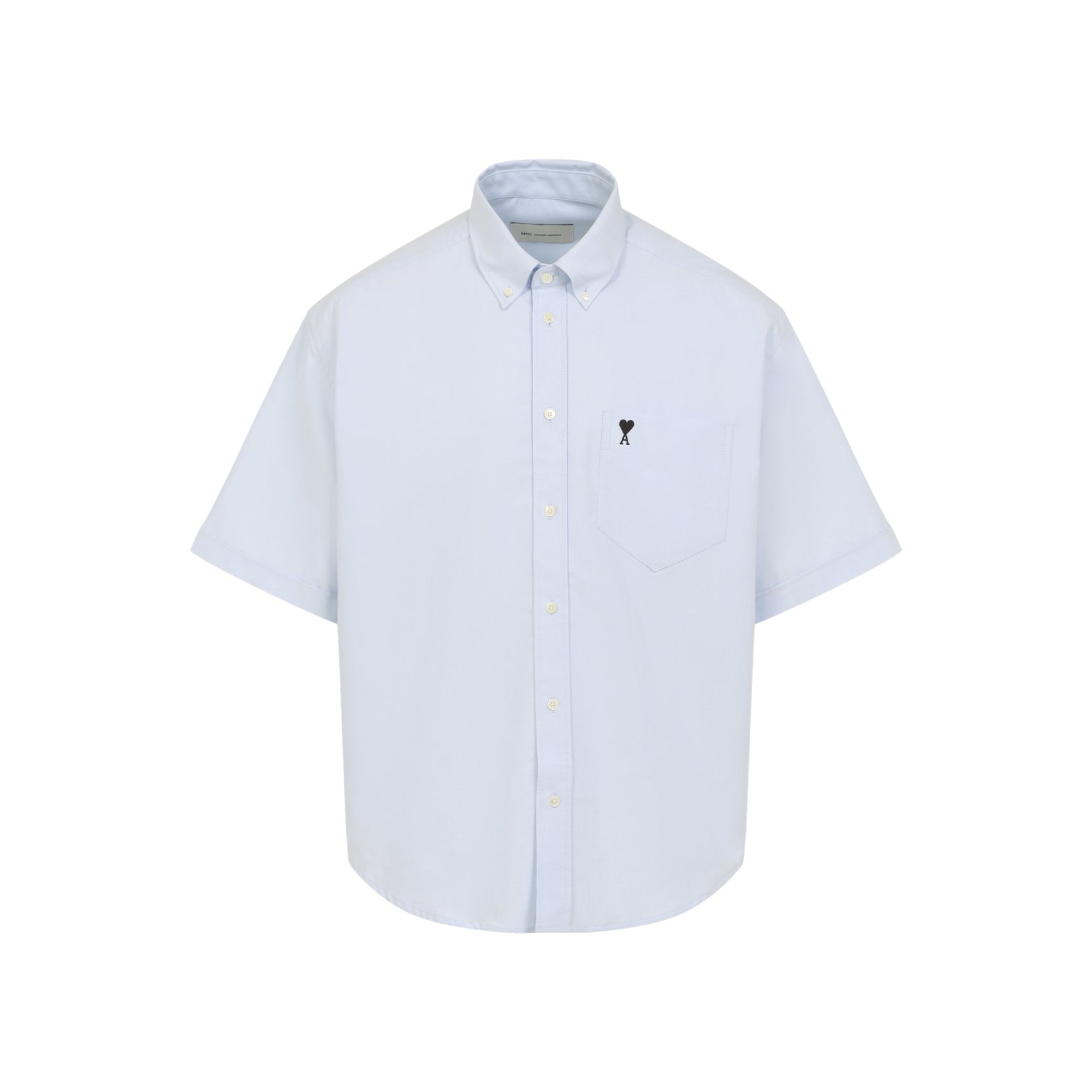 Short-Sleeved Casual Shirt with Button-Down Collar