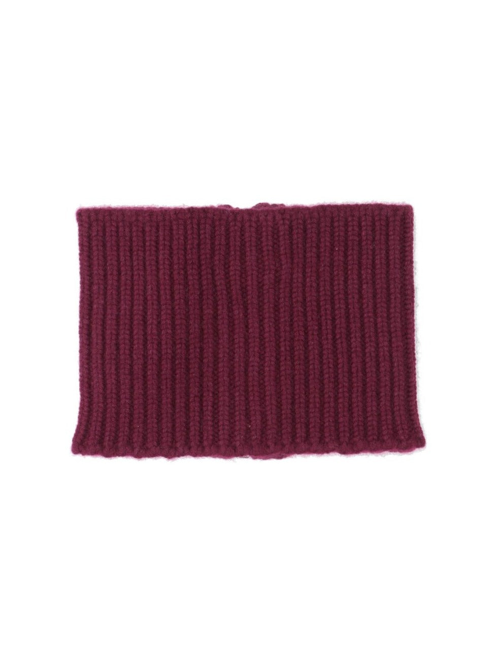 Ribbed Knit Scarf With Central Zipper In Deep Red