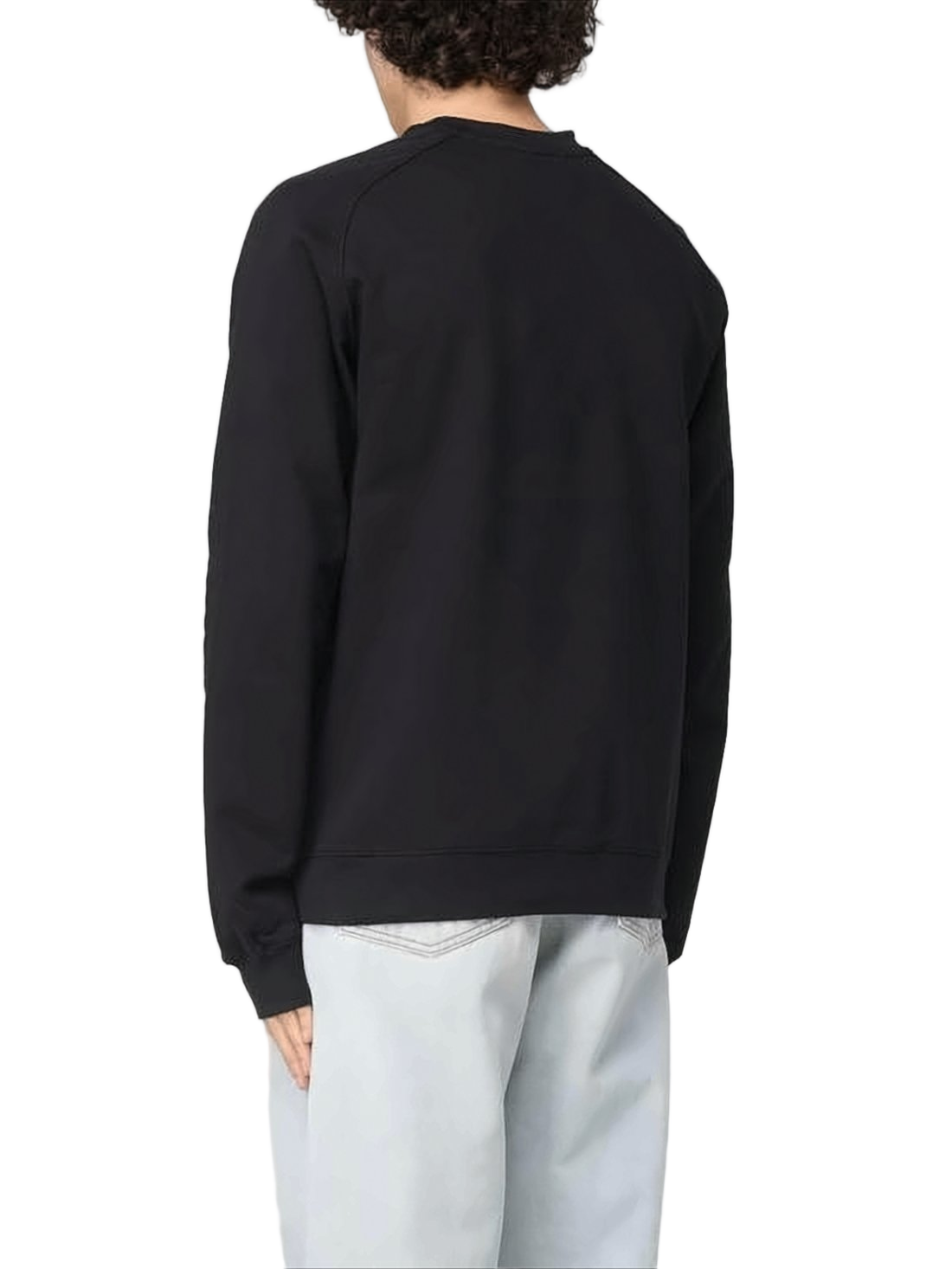 Minimalist Black Crewneck Sweatshirt with Centered Logo