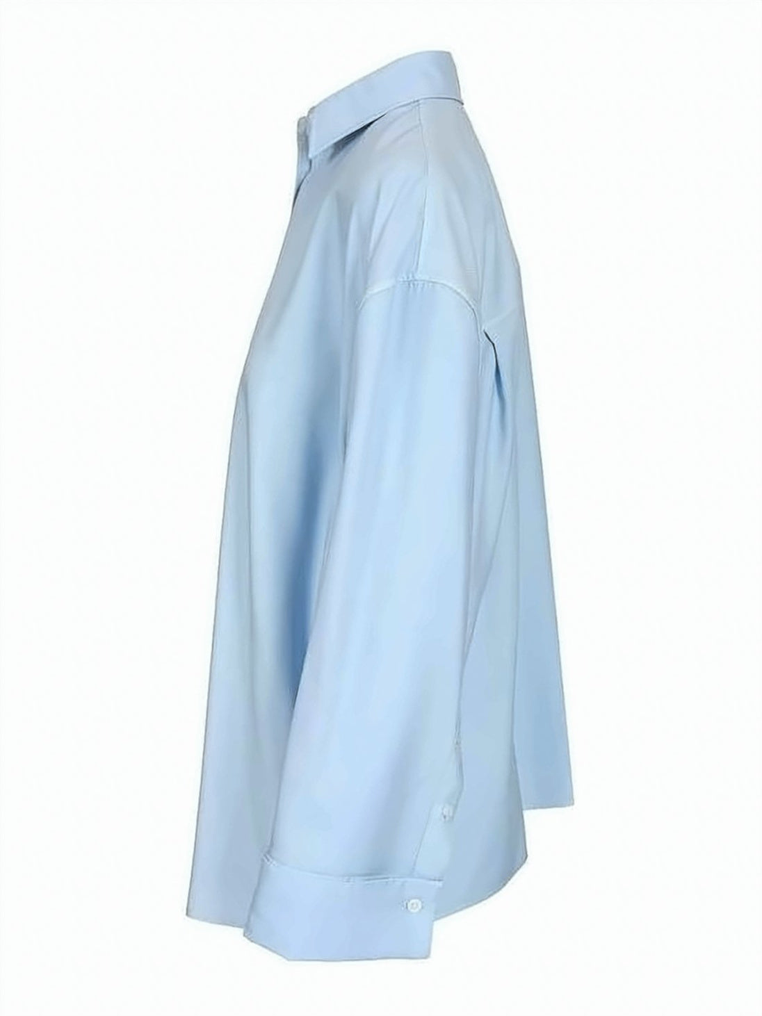 Light Blue Wool Silk Pointed Collar Shirt