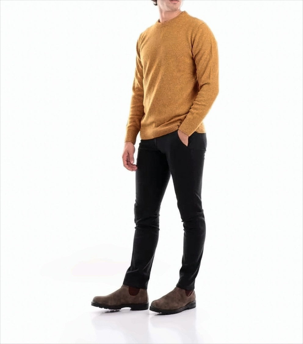 Mustard Sweater with Ribbed Detailing