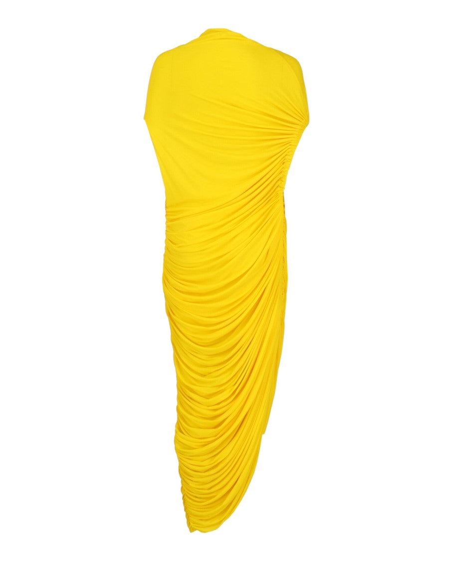 Asymmetric Draped Midi Dress