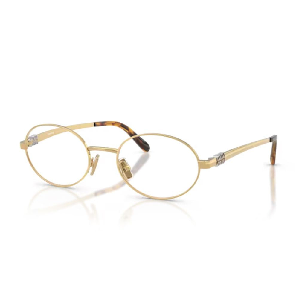 Ovale Gold-Toned Metal Sunglasses with Tortoiseshell Temple Tips