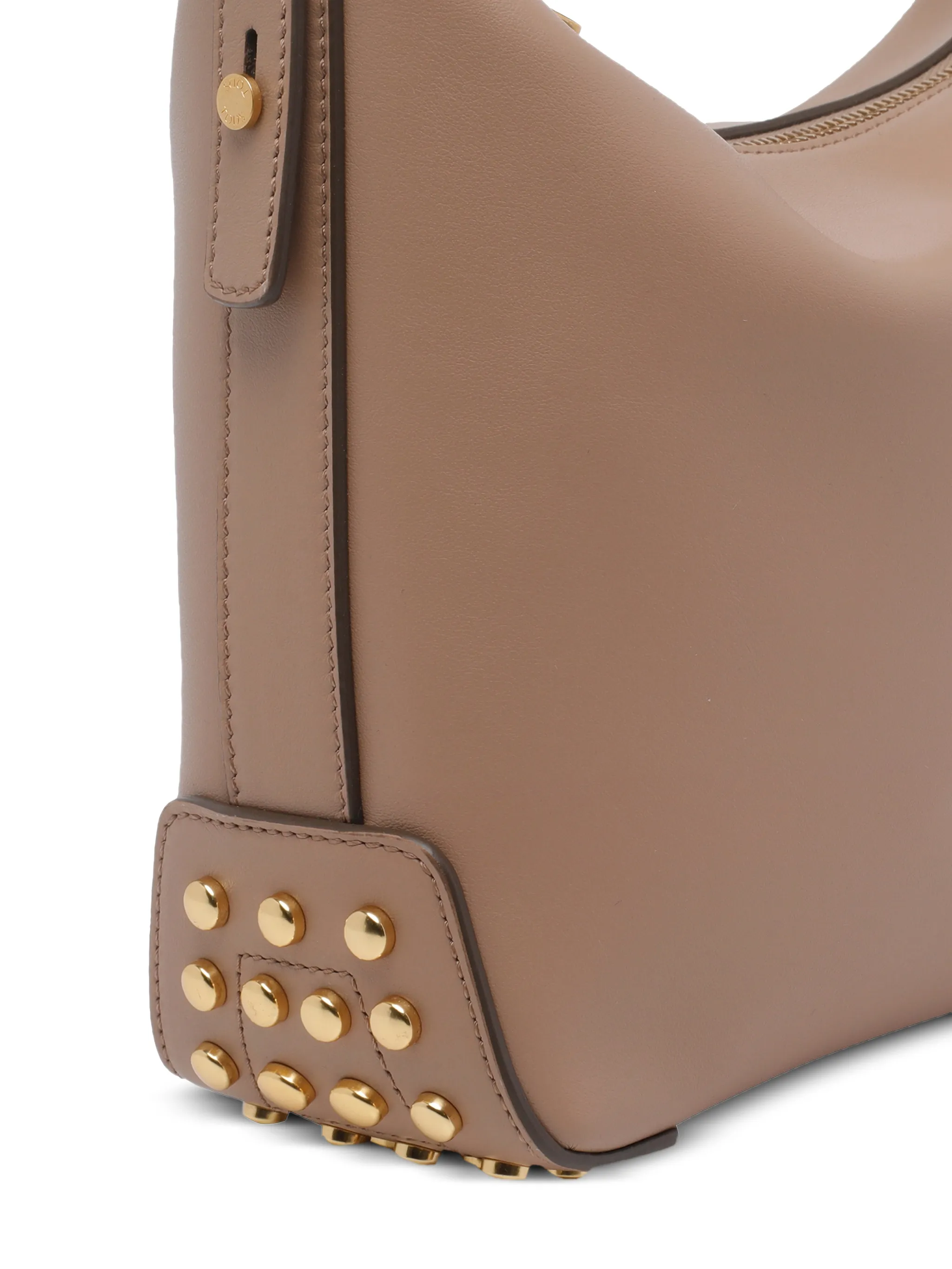 Structured Handbag with Embossed Branding and Gold-Stud Detail
