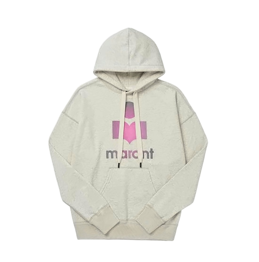 Light Grey Graphic Hoodie with Drawstring