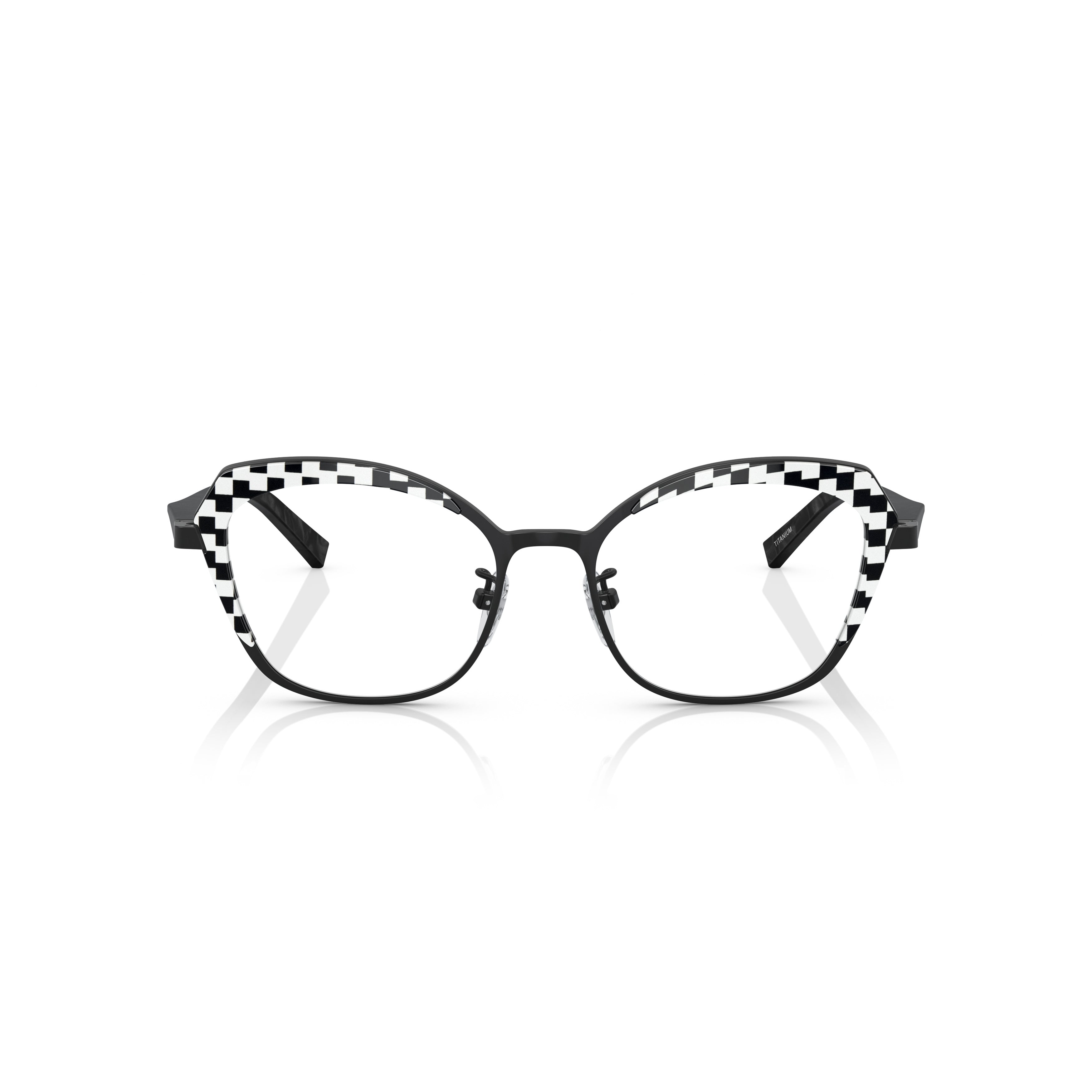 2046t Vista Lightweight Titanium Eyeglasses with Checkerboard Detailing