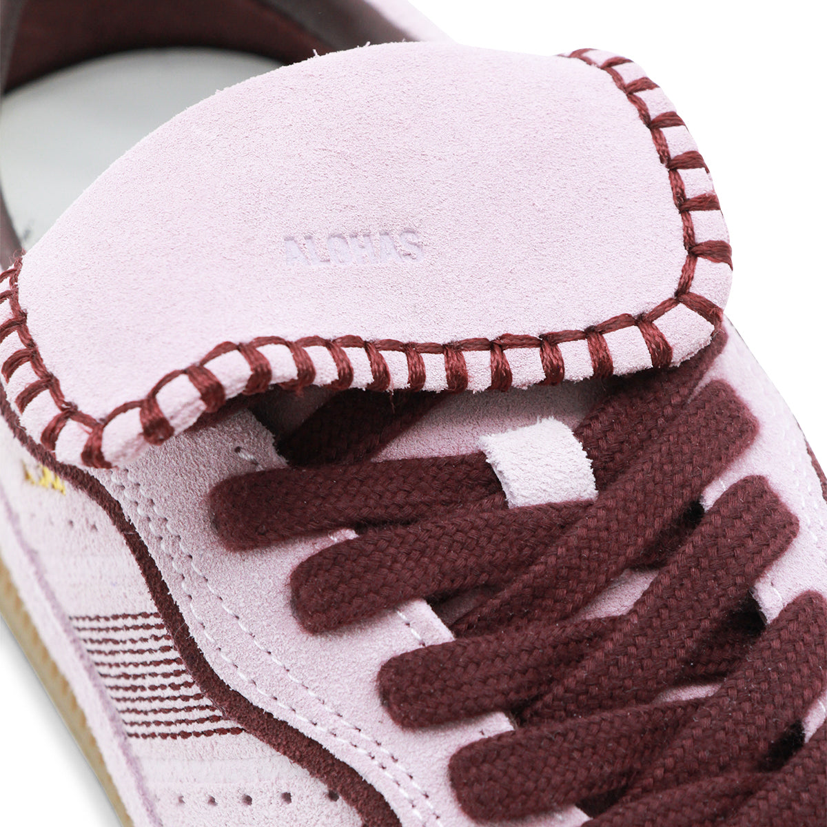 Suede Low-Top Sneakers with Burgundy Accents