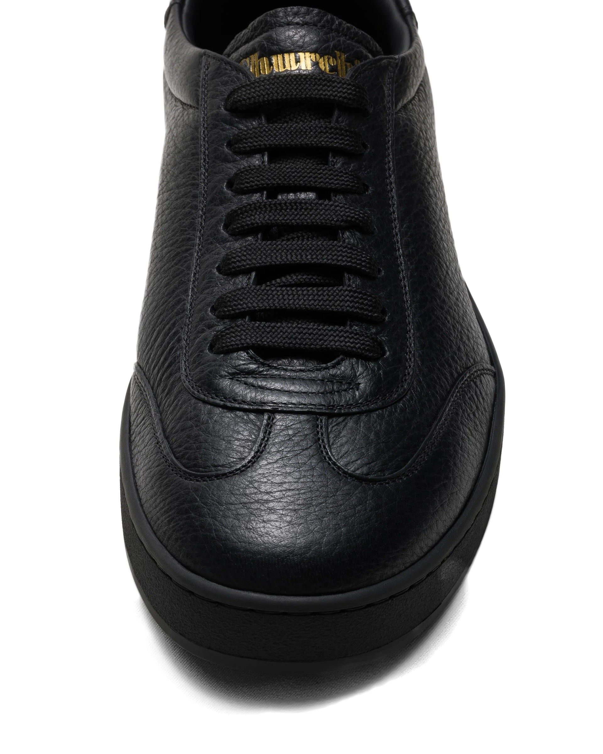 Minimalist Black Leather Flat Shoes with Laces