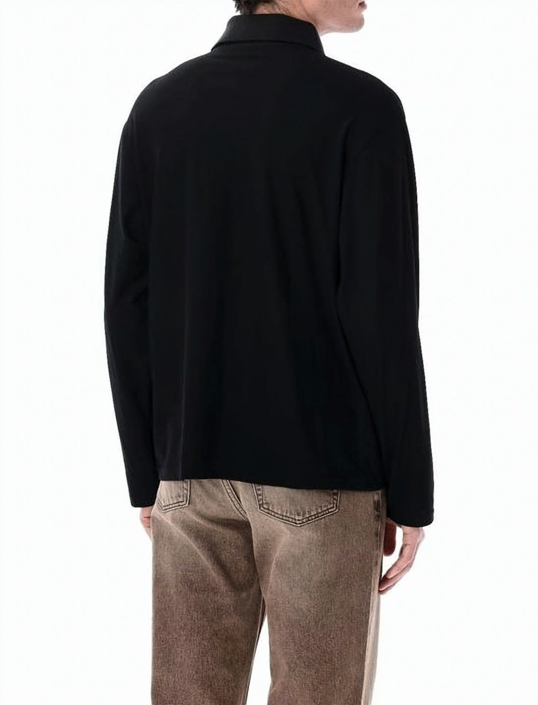 Long Sleeve Polo Shirt with Classic Collar and Design
