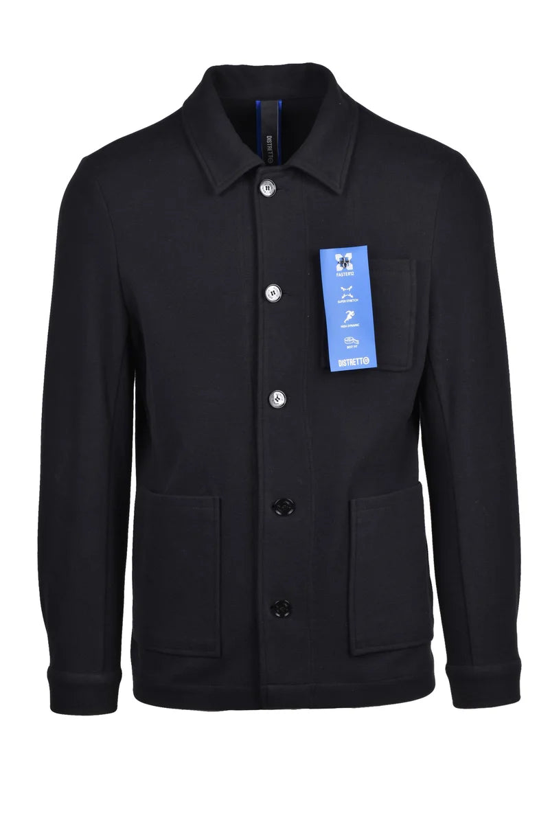 Classic Black Overcoat with Tailored Design
