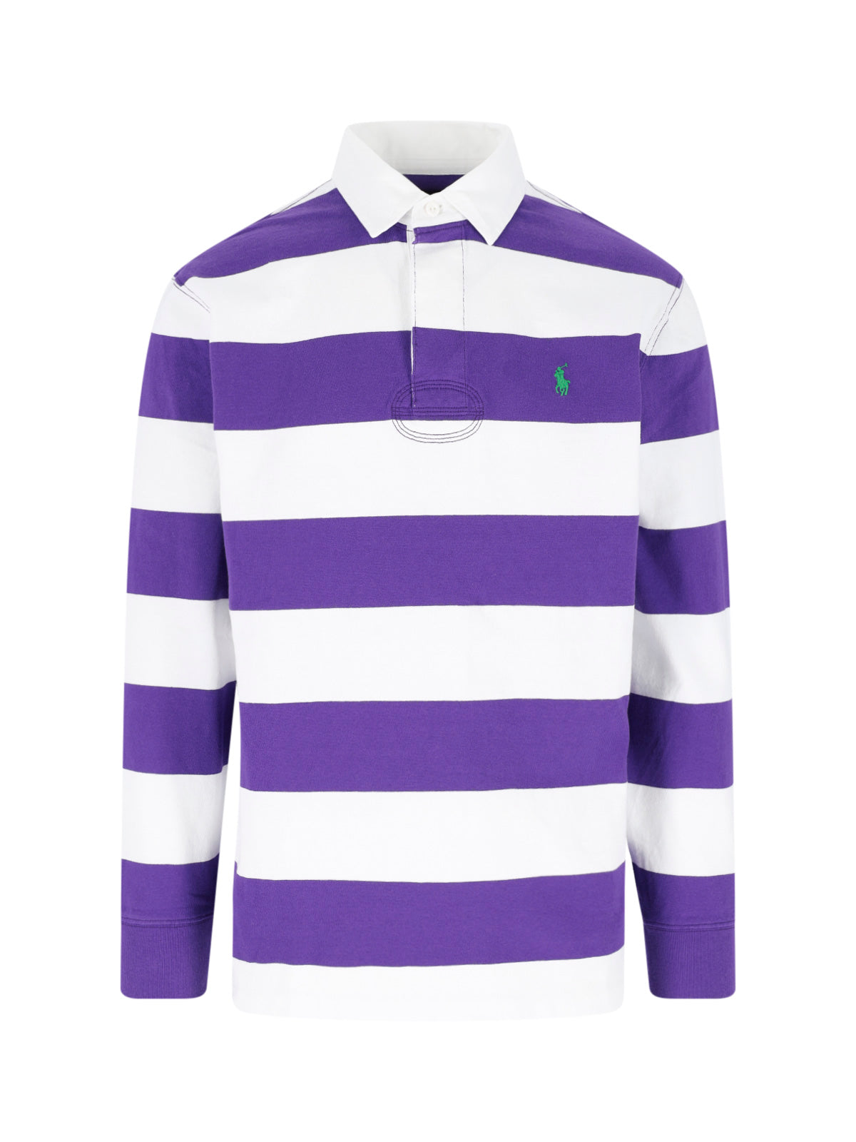Purple/White Striped Rugby Polo
