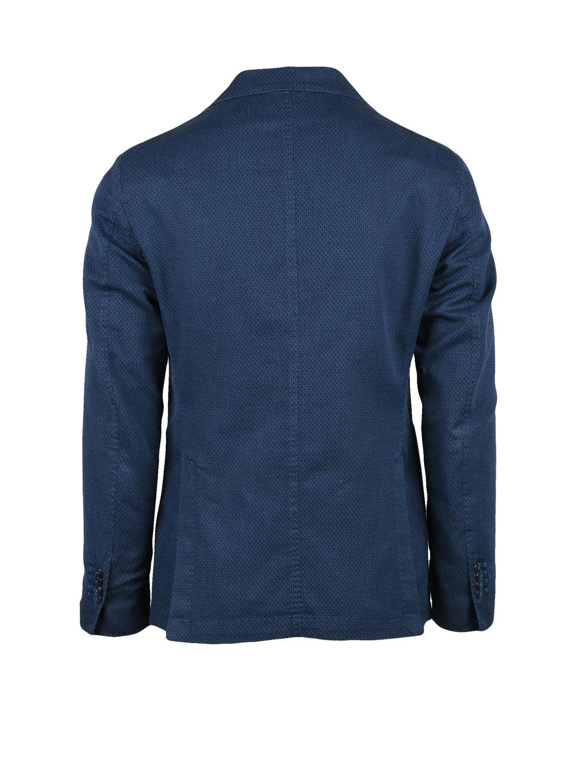 Blue Cotton Linen Mohair Rounded Jacket