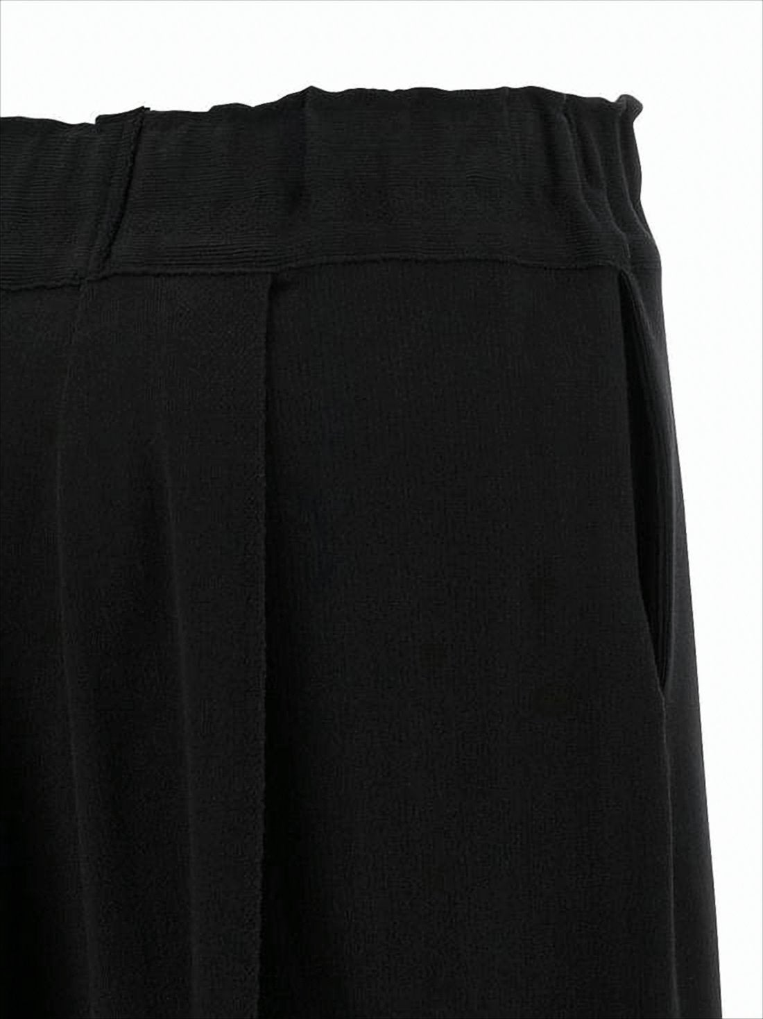 Black Wide-Leg Pants with High Waist