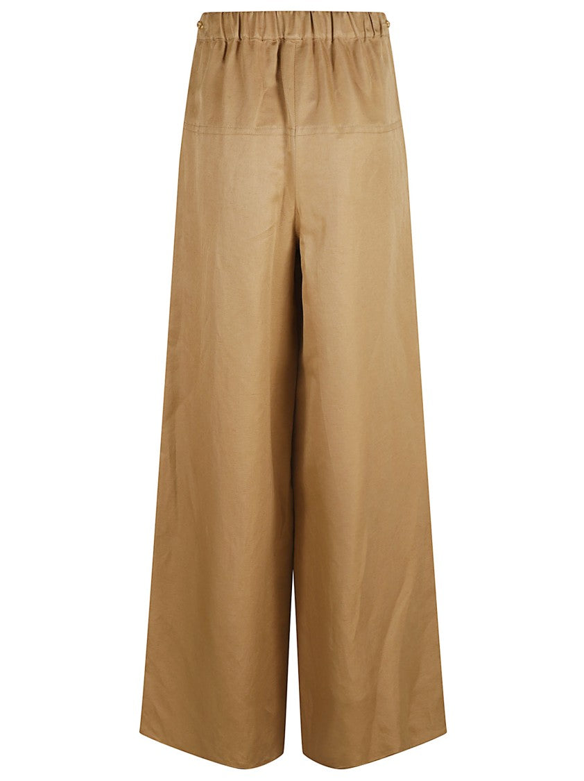 Wide-Leg Brown Trousers With Relaxed Fit