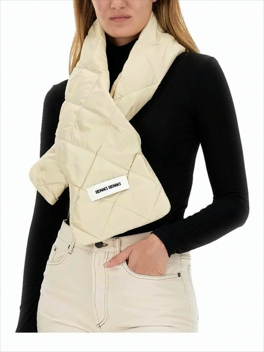Quilted Padded Scarf With Diamond Stitching