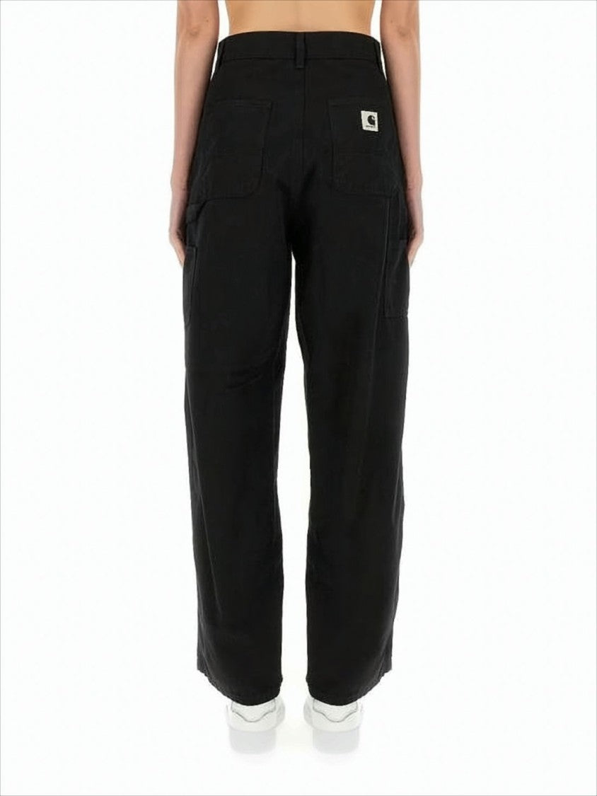High-Waisted Black Straight-Leg Pants
