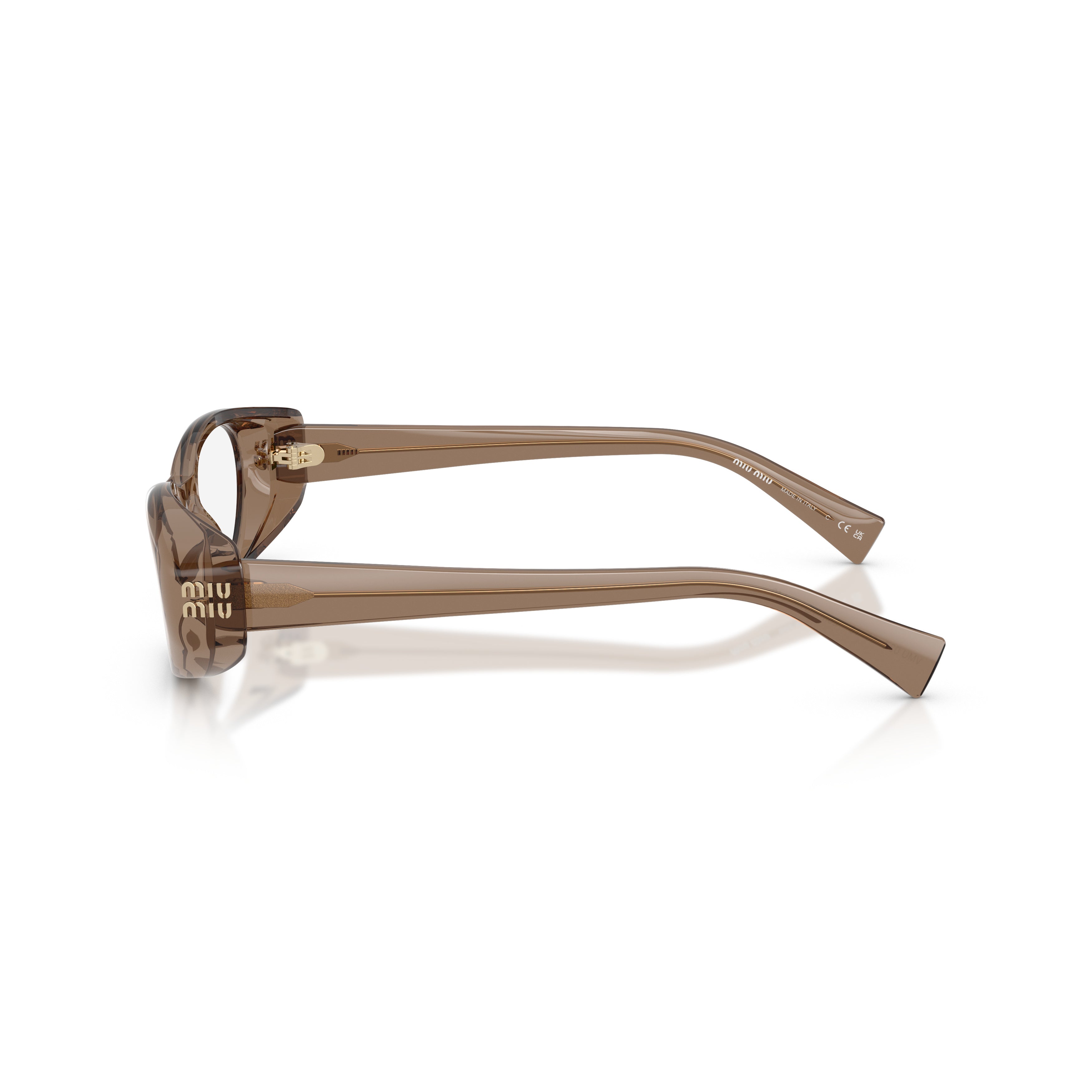 0mu 03zv Translucent Brown Acetate Cat-Eye Sunglasses