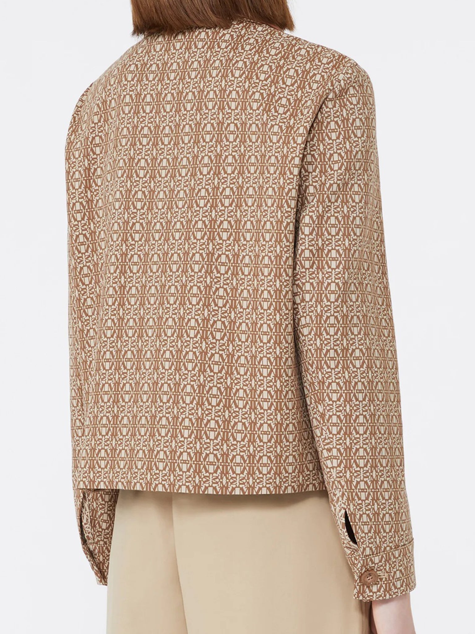 Cropped Jacket With Geometric Pattern