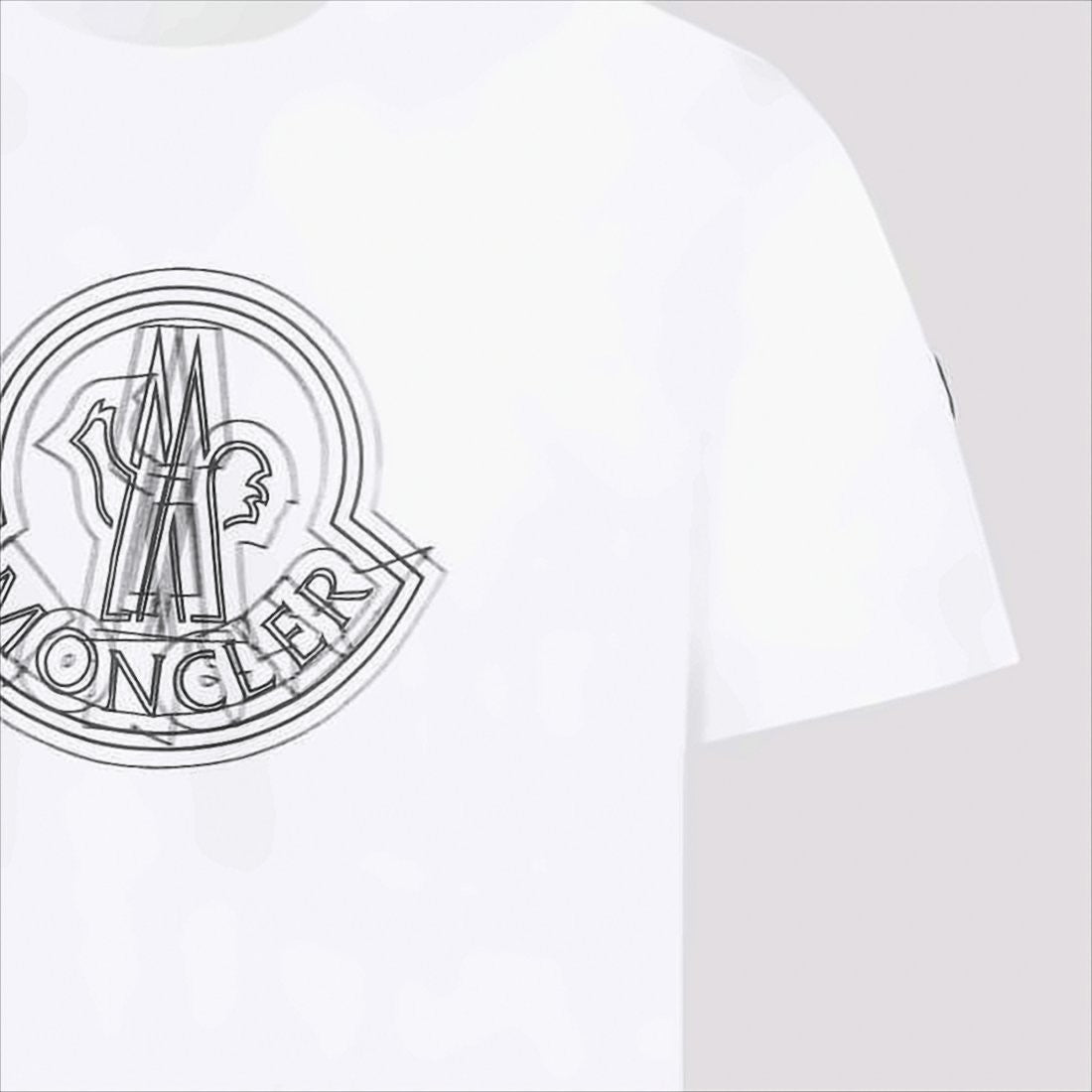 Layered Logo White Cotton T-Shirt