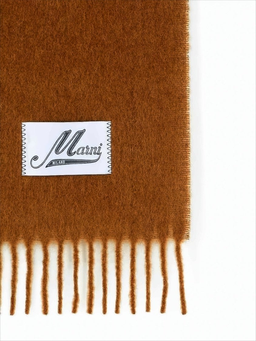 Alpaca and Polyamide Blend Scarf with Fringed Ends