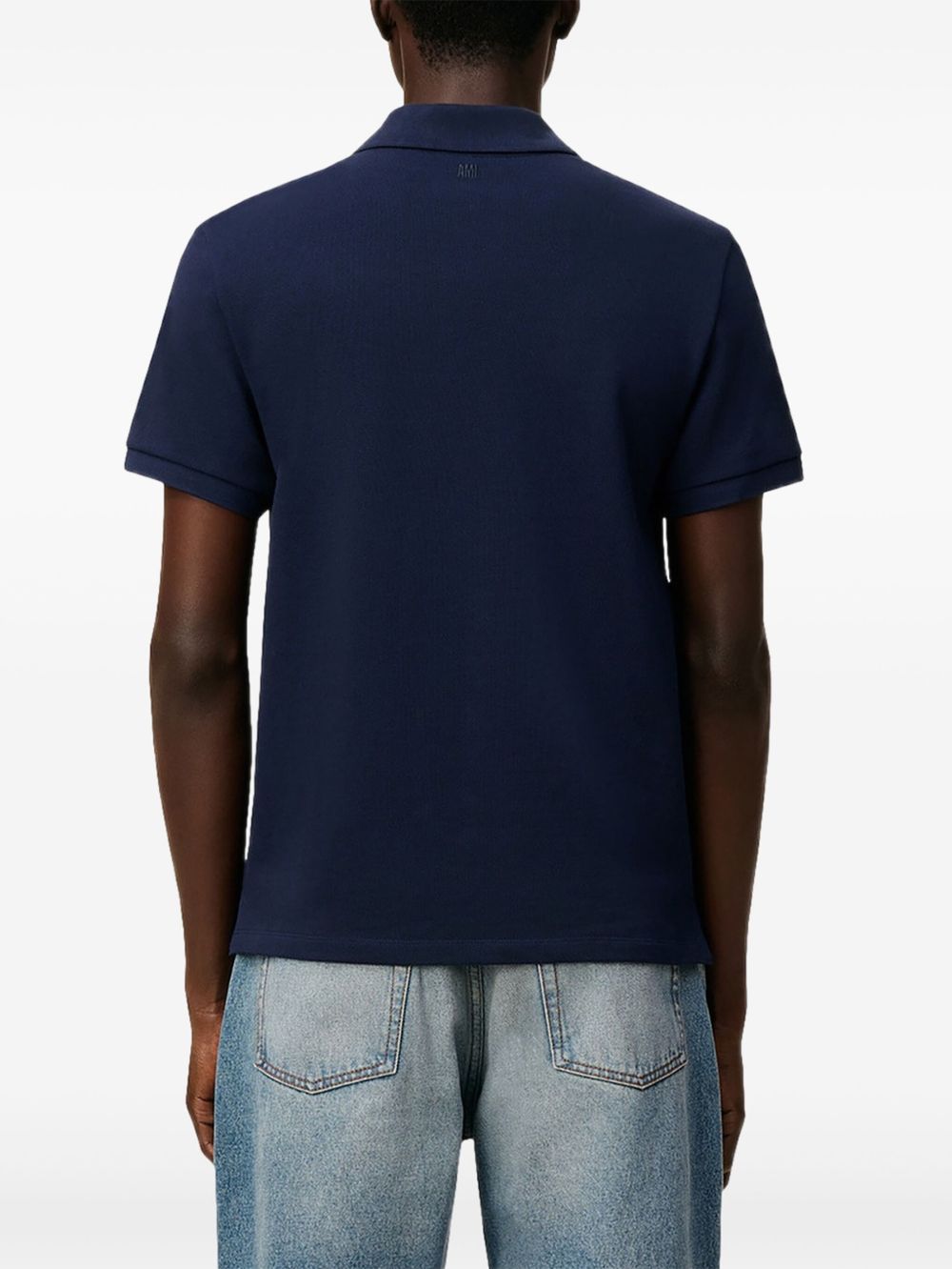Blue Logo Embroidered Polo Shirt