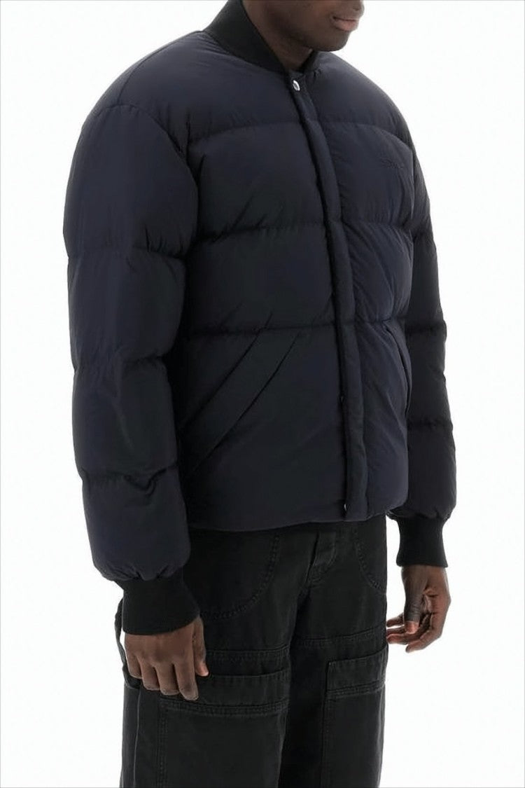 Cropped Black Puffer Jacket with Boxy Silhouette and Matte Finish