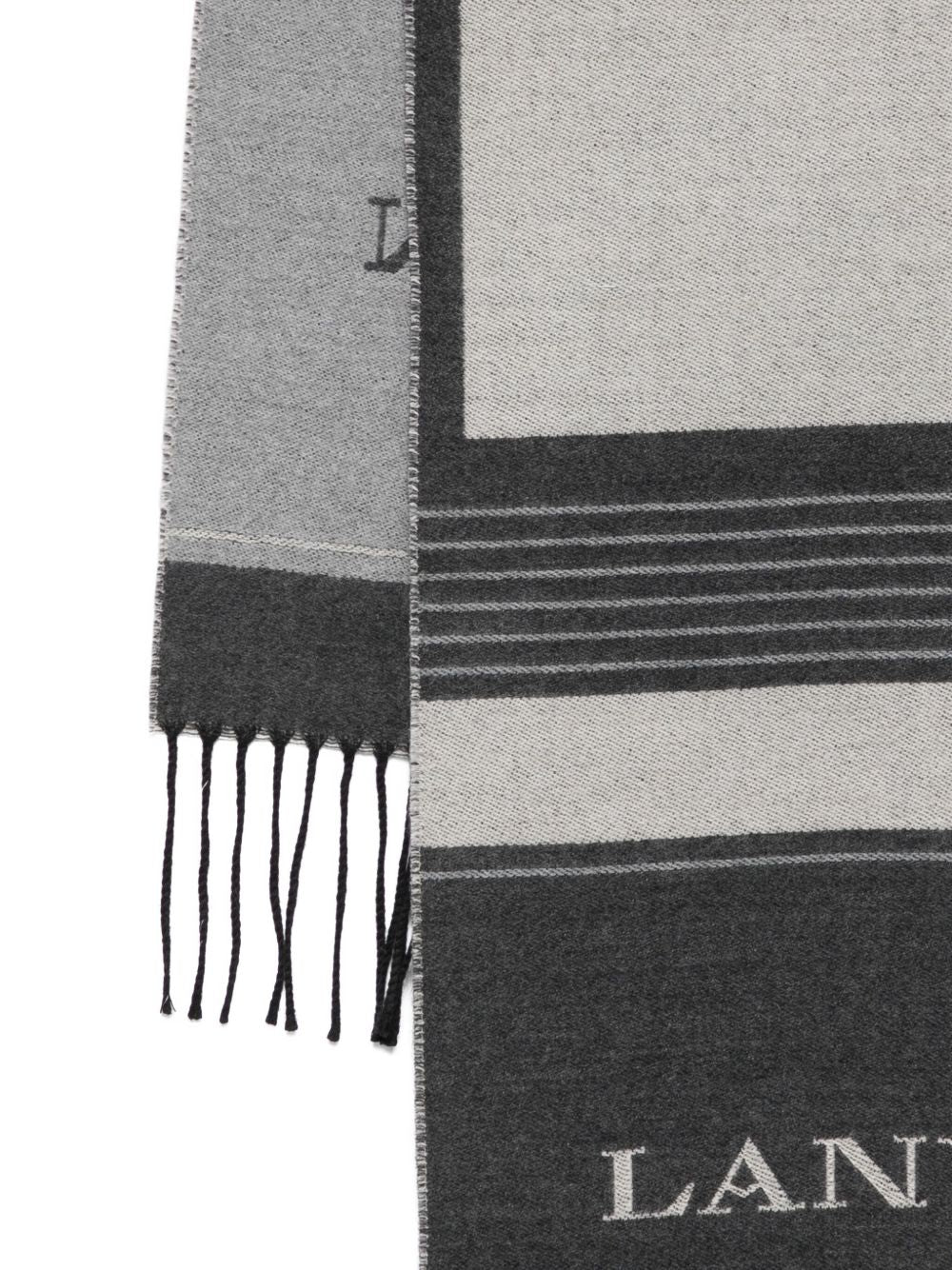 Two-Tone Grey Silk and Nylon Scarf