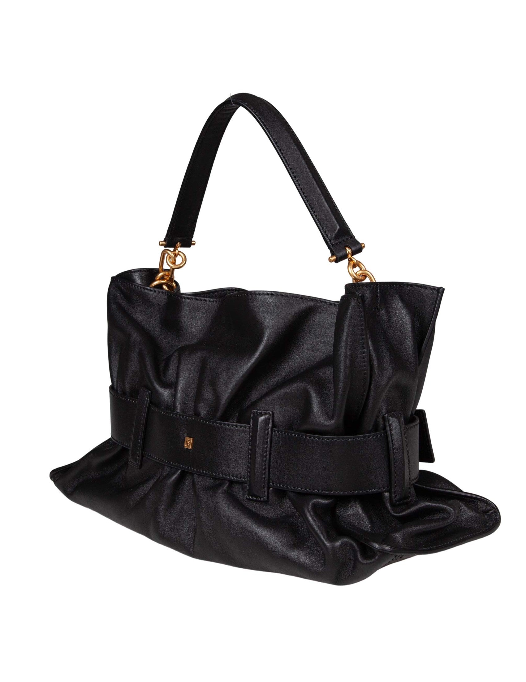 Anthem Medium Leather Handbag, Black
