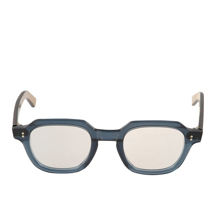 K-Story/N Bold Geometric Sunglasses with Translucent Blue Frame