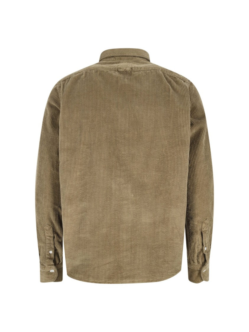 Classic Brown Button-Down Shirt With Traditional Collar