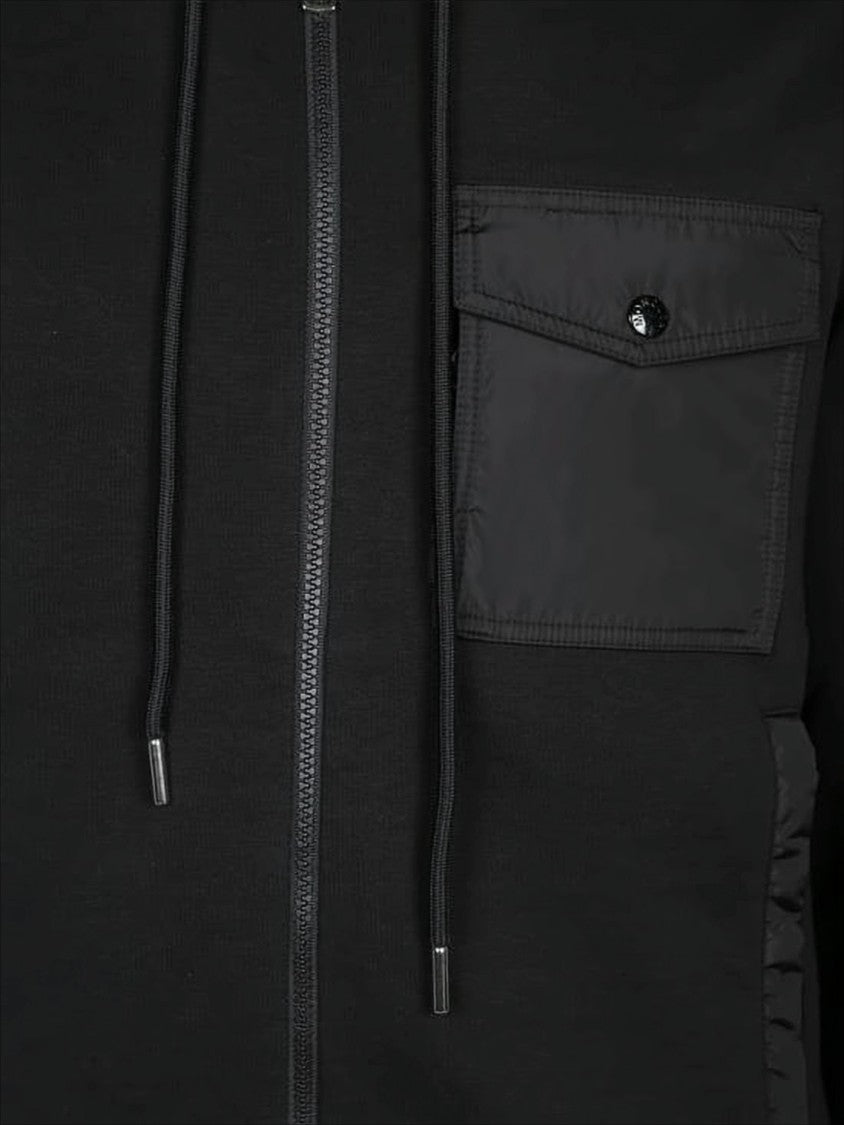 Minimalist Black Hoodie with Distinctive Chest Pocket