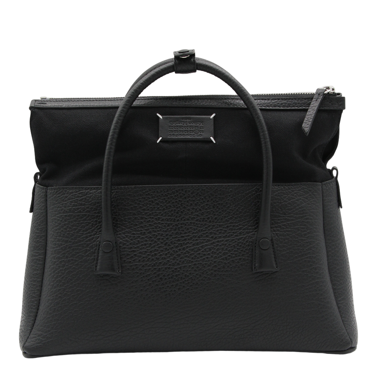 Structured Handbag with Textured Leather