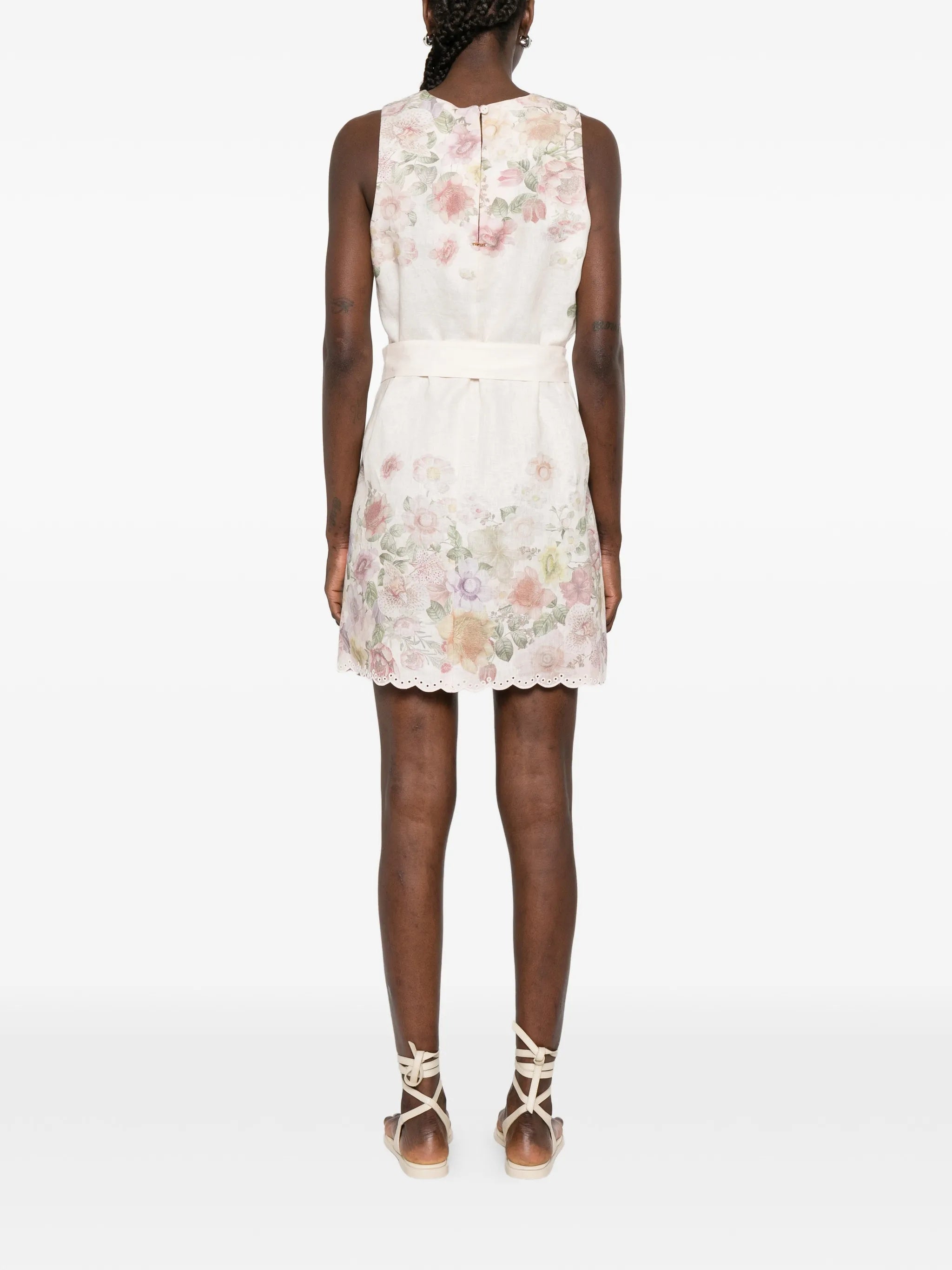 Abito Sleeveless Floral Print Mini Dress