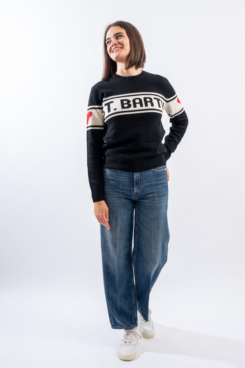 Modern Black Sweater With Bold Text