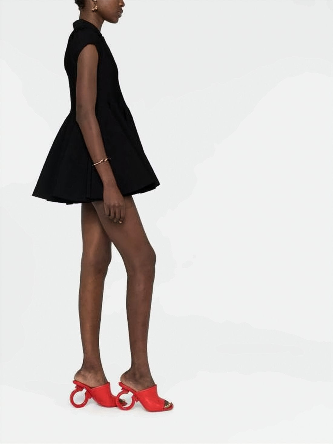Flared Mini Dress with Classic Polo Collar