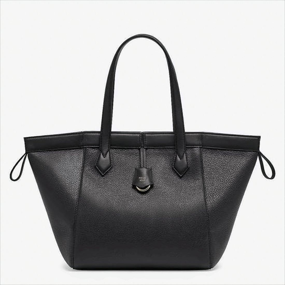Structured Black Calf Leather Shoulder Bag