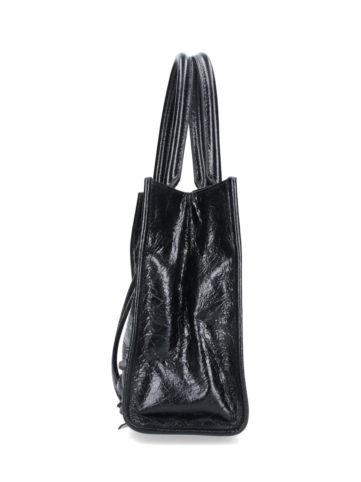 Black Rectangular Synthetic Leather Bag