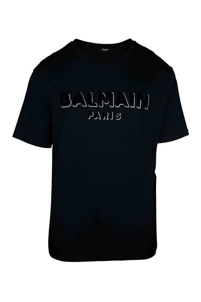 Oversized Black T-Shirt With Textured Logo