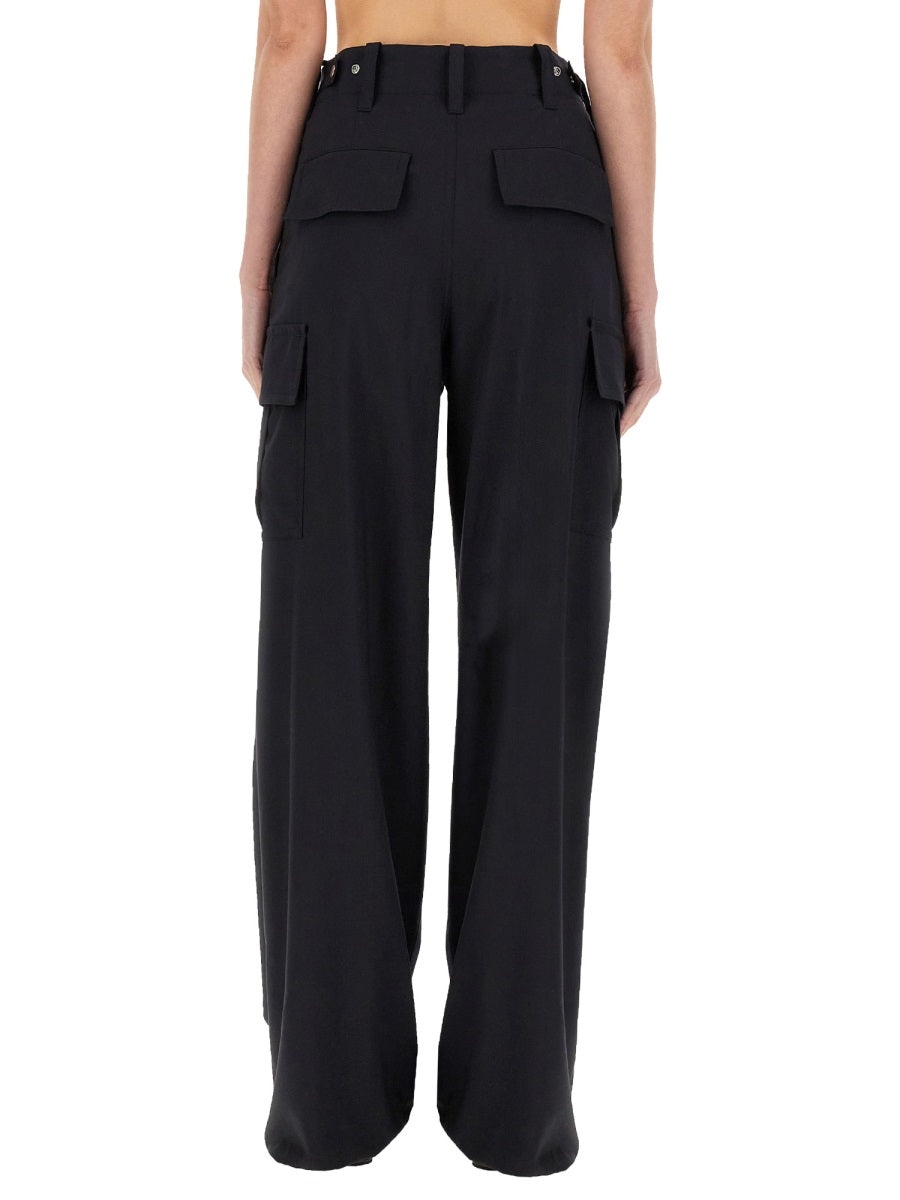 Tailored Wool Cargo Pants with Functional Pockets