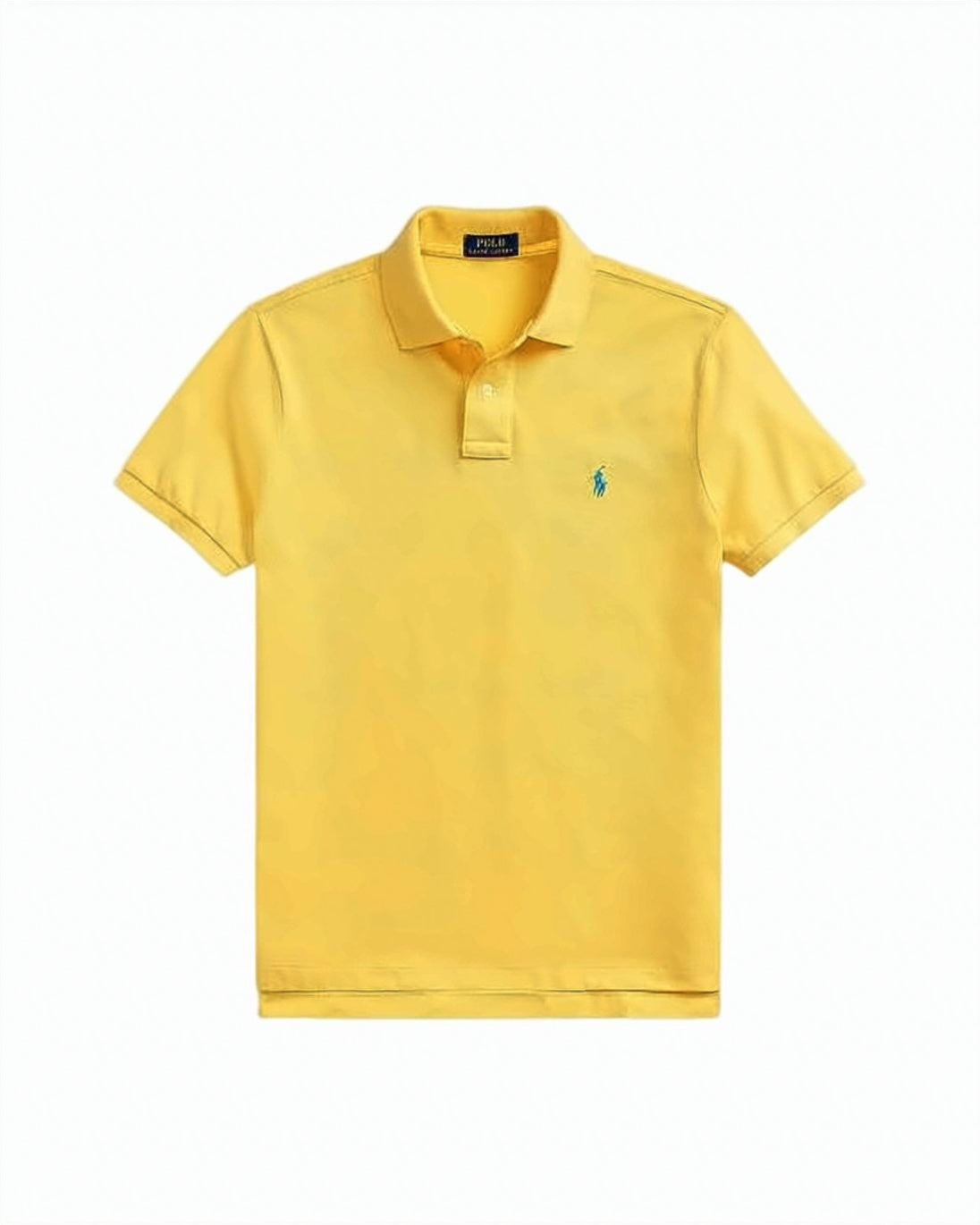 Classic Yellow Polo Shirt With Embroidered Logo