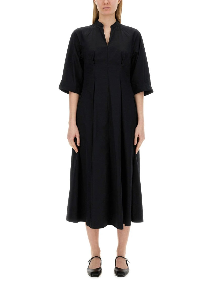 Pleated Black Long Dress