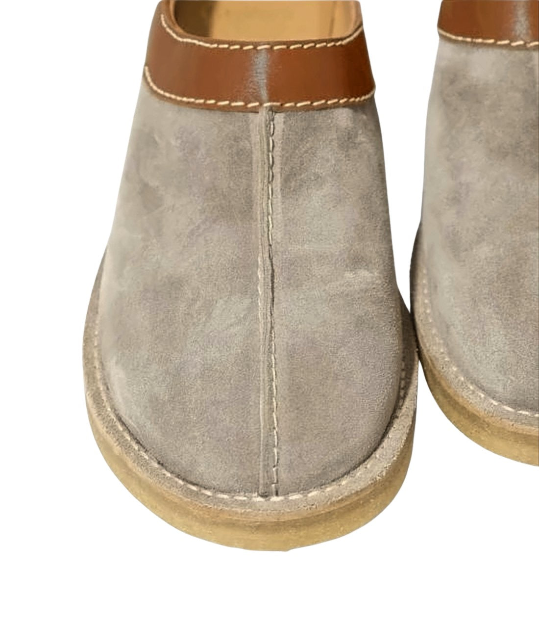 Suede Slip-On Loafers with Smooth Leather Trim