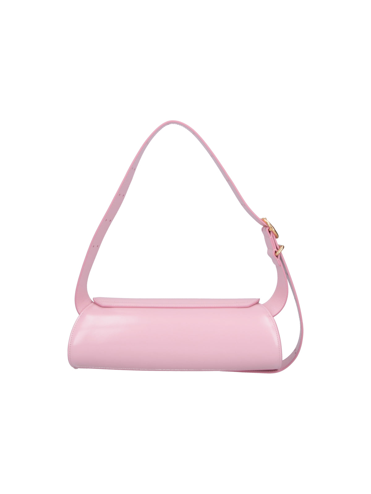 Pink Cannolo Cylindrical Leather Shoulder Bag