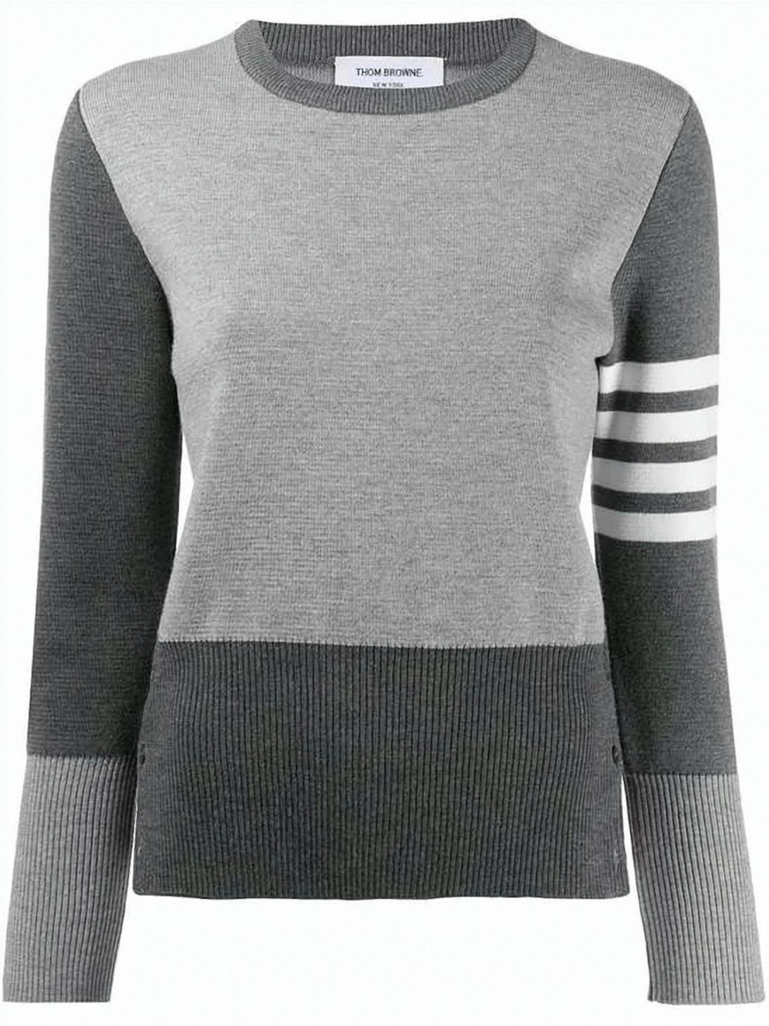 Two-Tone Grey Knitted Sweater
