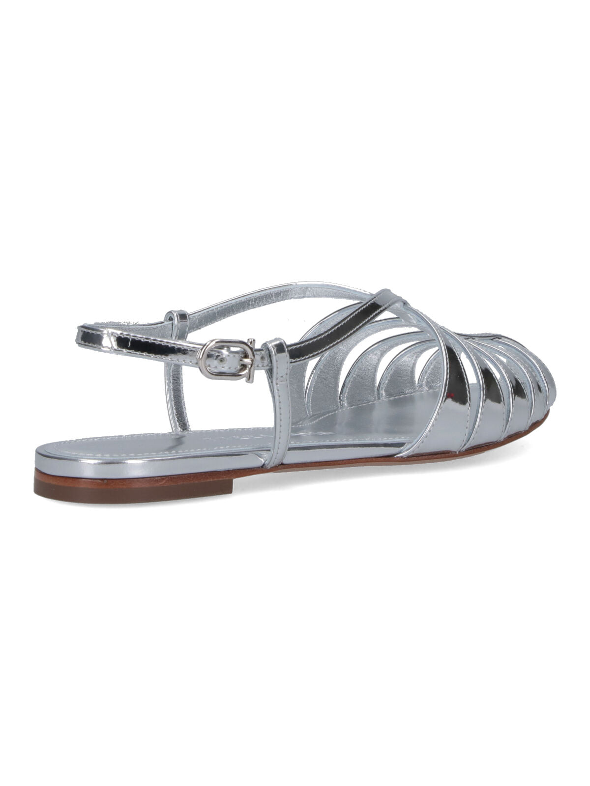 Metallic Silver Strappy Sandals