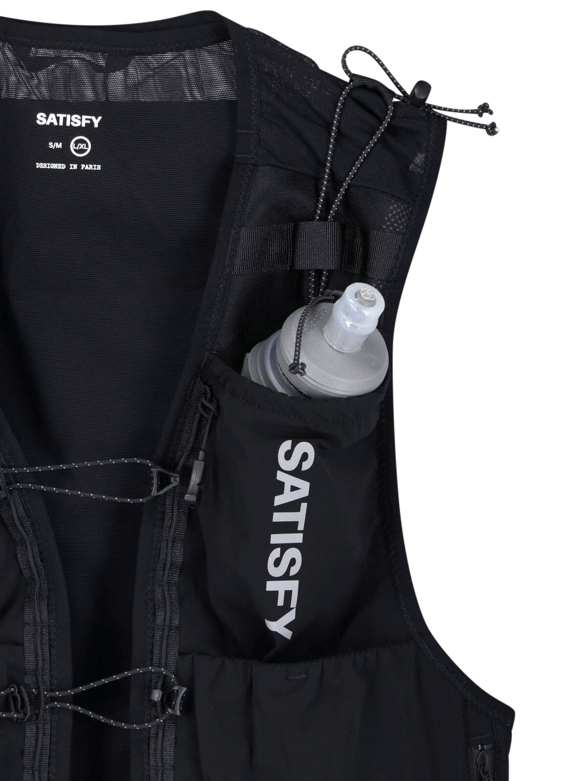 Black Hydration Vest Multiple Pockets Jacket