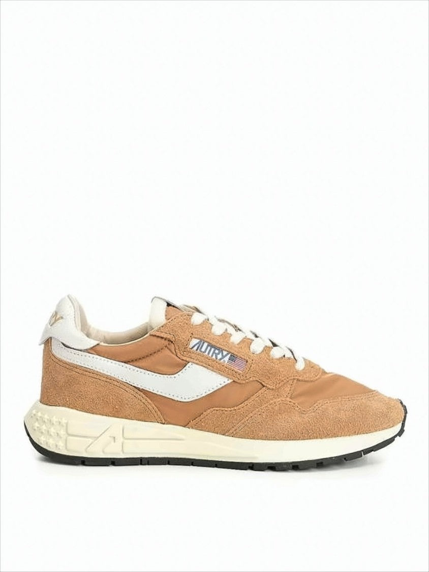 Low-Top Sneakers with Suede, Leather, and Nylon Mix