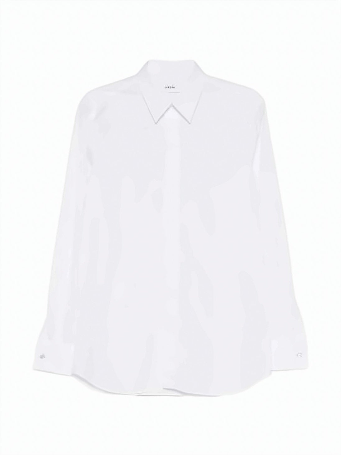 Long-Sleeve White Shirt With Pointed Collar