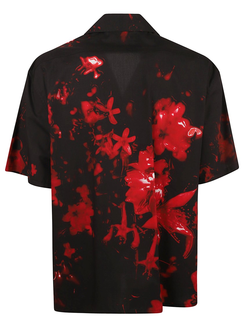Short-Sleeved Floral Print Alexander Mcqueen Shirt