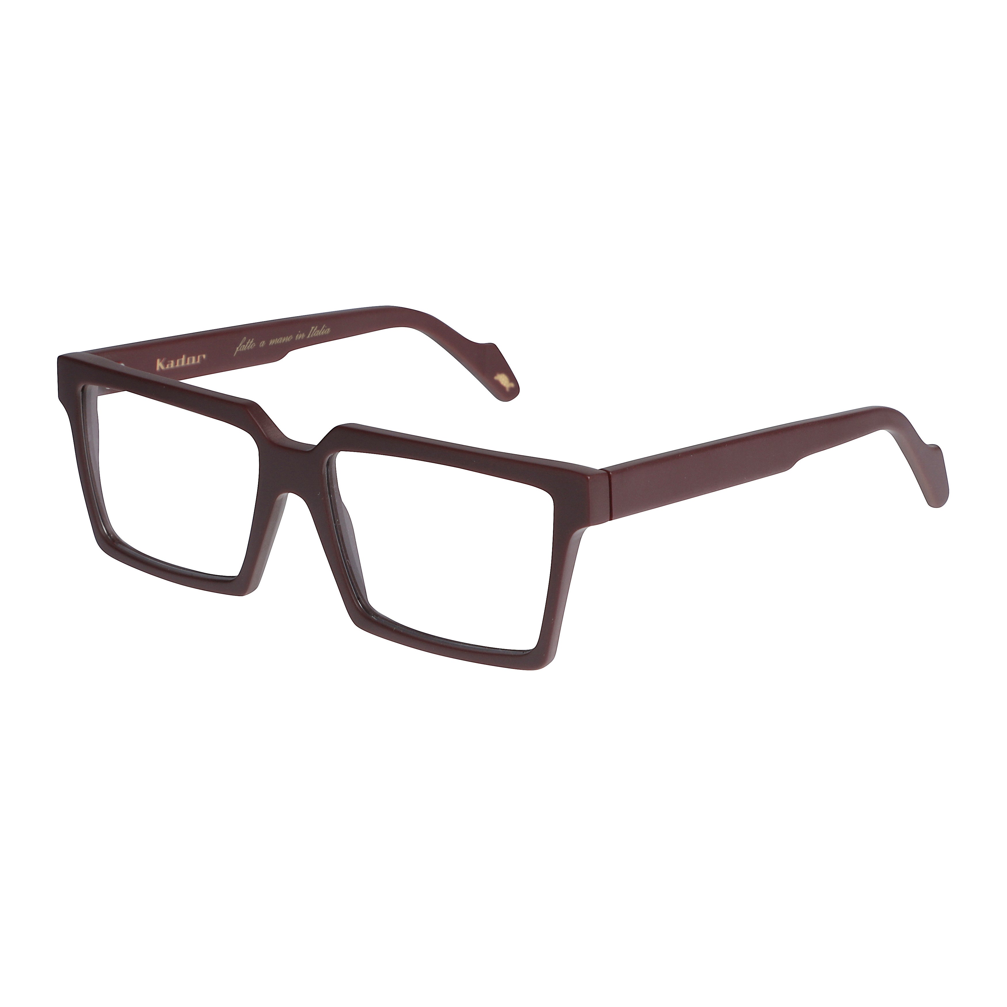 Pierre Rectangular Burgundy Frame Sunglasses with Gold Accents